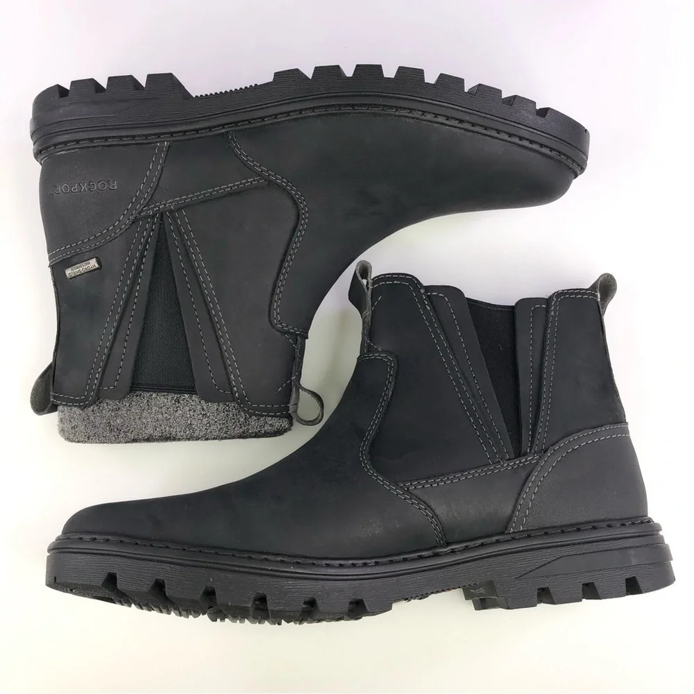 Rockport Weather or Not Chelsea Waterproof Black Leather Men's Boots Size 9M